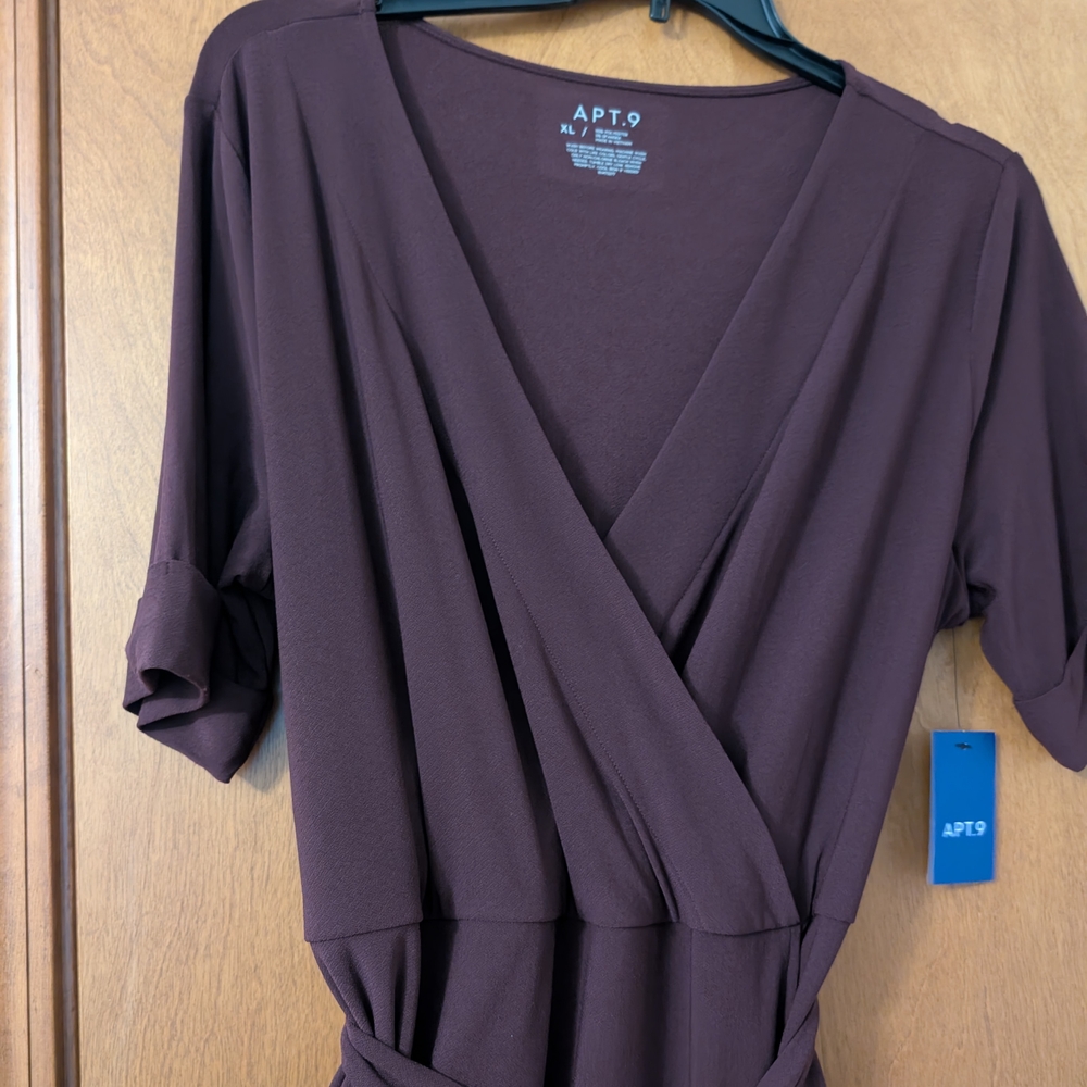 APT.9 Deep Purple Wrap Dress